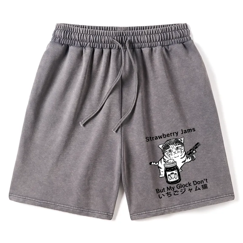 Tokyo-Tiger Strawberry Jam Cat Washed Shorts