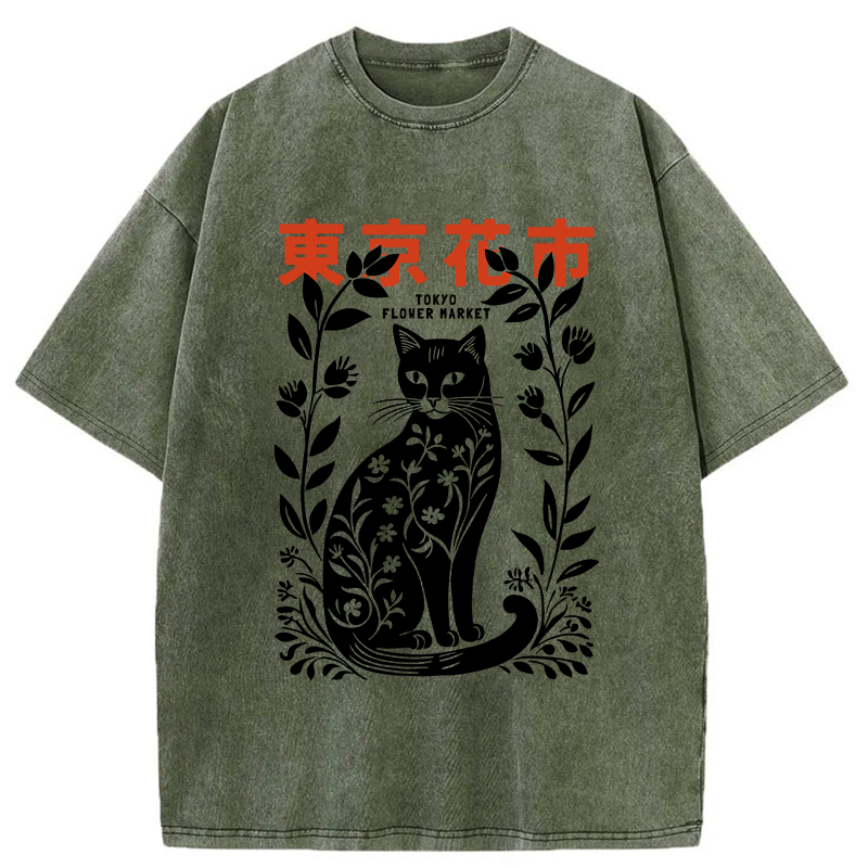 Tokyo-Tiger Tokyo Flower Market Washed T-Shirt