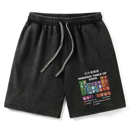 Tokyo-Tiger Periodic Table Of Dogs Washed Shorts