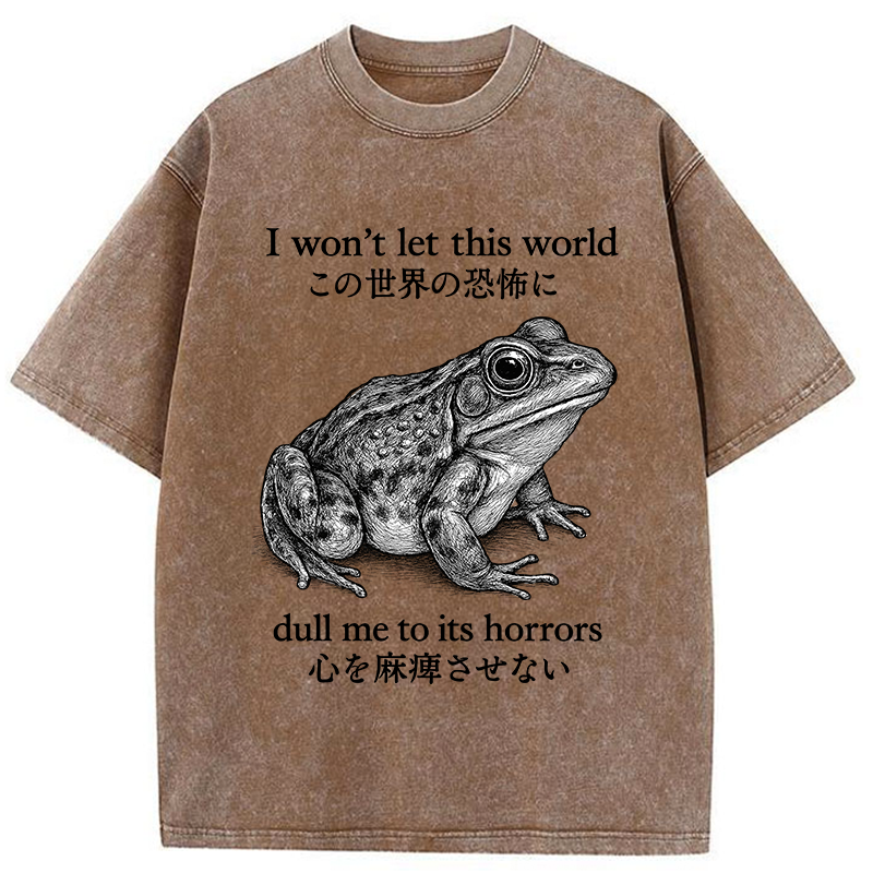 Tokyo-Tiger Funny Horrors Frog Meme  Washed T-Shirt