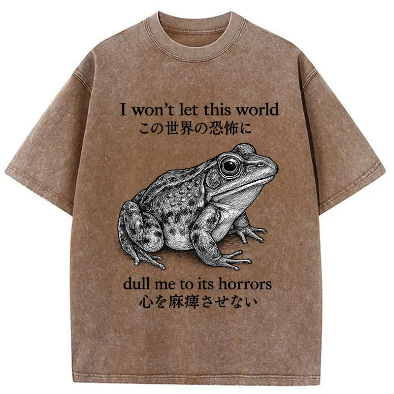Tokyo-Tiger Funny Horrors Frog Meme  Washed T-Shirt