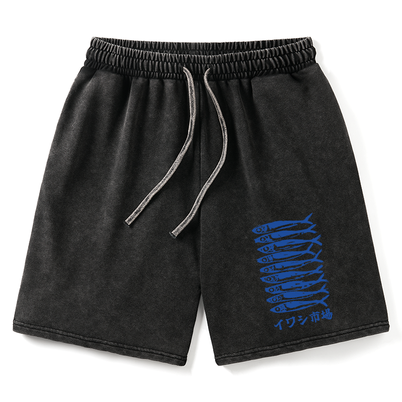 Tokyo-Tiger Sardine Market Washed Shorts