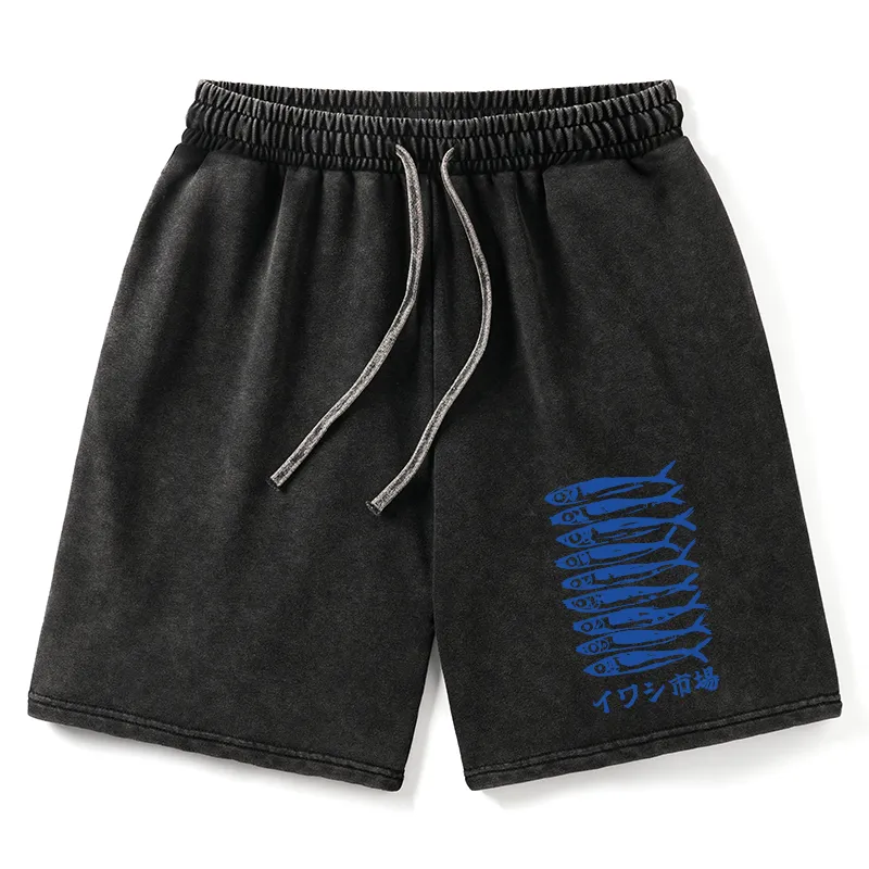 Tokyo-Tiger Sardine Market Washed Shorts
