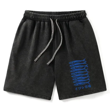 Tokyo-Tiger Sardine Market Washed Shorts