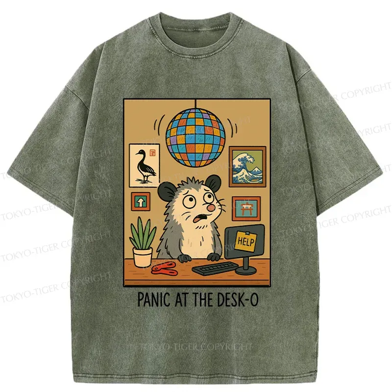 Tokyo-Tiger Panic In The Office Washed T-Shirt