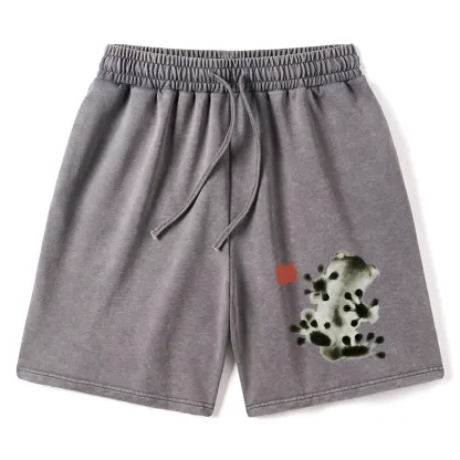 Tokyo-Tiger Ink Painting Frog Washed Shorts