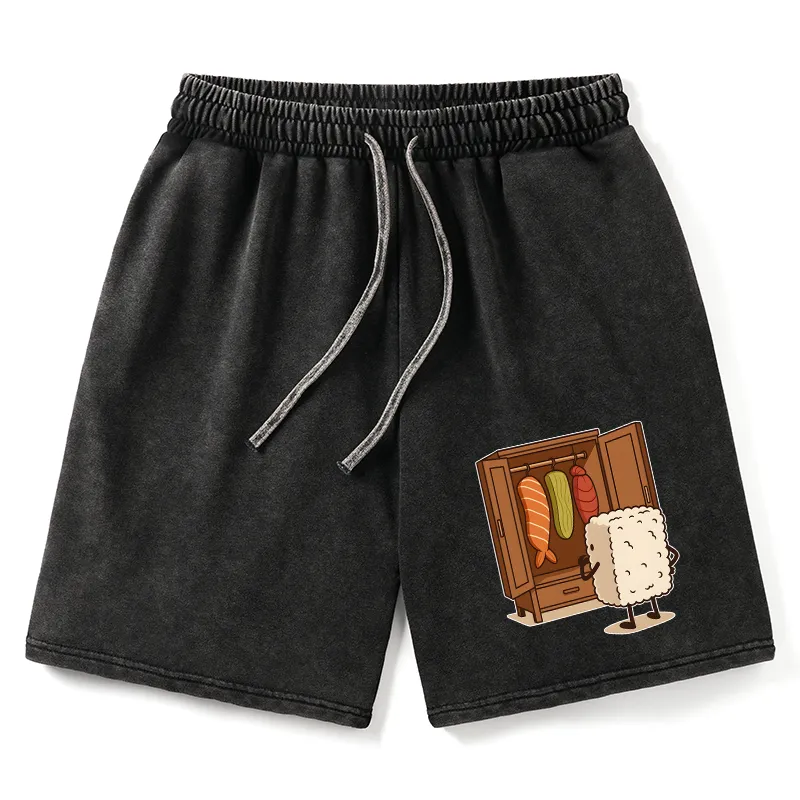 Tokyo-Tiger Sushi Pick Out Clothes Washed Shorts