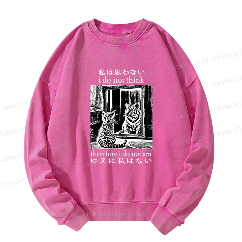 Tokyo-Tiger Thinking Cat Japanese Washed Sweatshirt