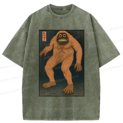 Tokyo-Tiger Japanese Long Hair Monster Washed T-Shirt