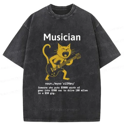 Tokyo-Tiger Miserable Musician Washed T-Shirt