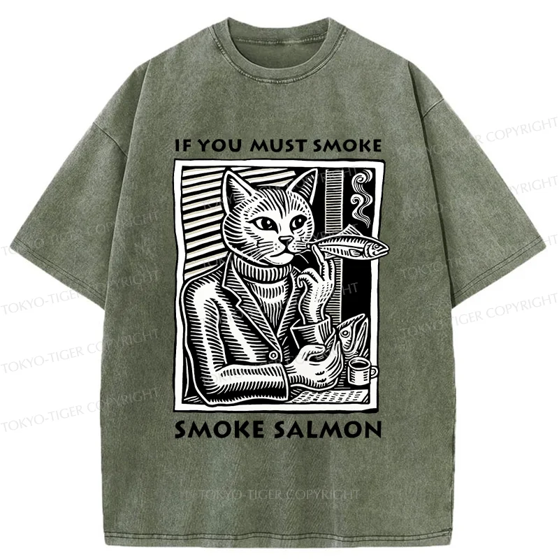 Tokyo-Tiger Elegant Cat Washed T-Shirt