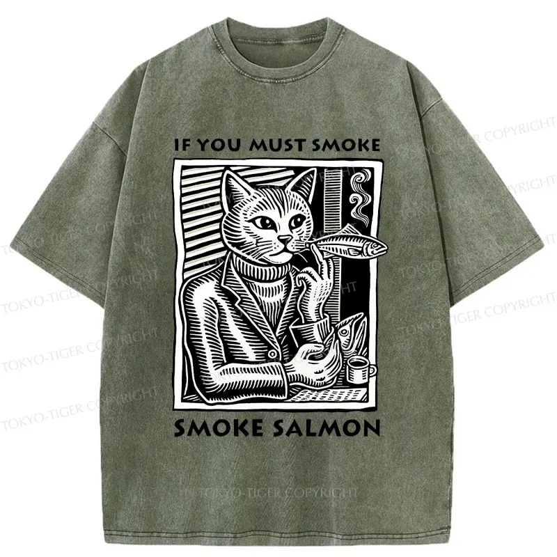 Tokyo-Tiger Elegant Cat Washed T-Shirt