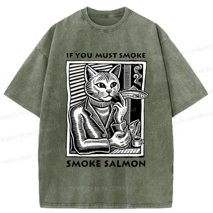 Tokyo-Tiger Elegant Cat Washed T-Shirt