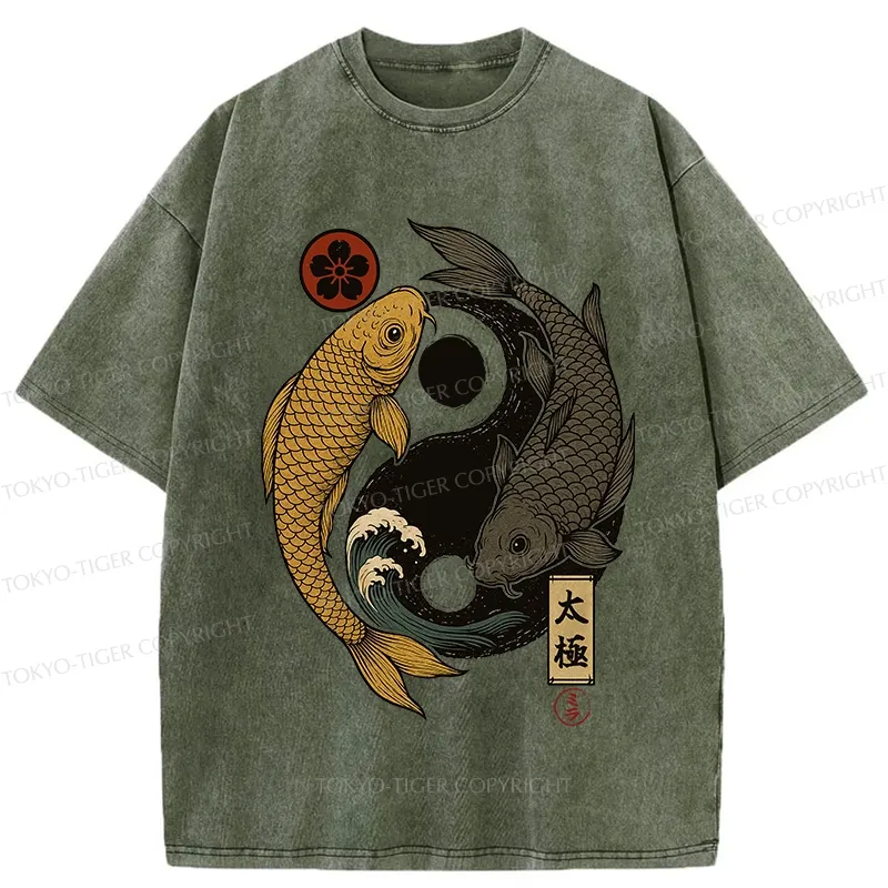 Tokyo-Tiger Yin Yang Koi Washed T-Shirt