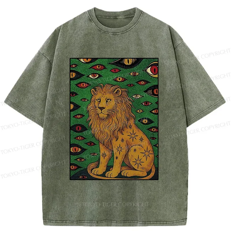 Tokyo-Tiger Mysterious Lion Washed T-Shirt