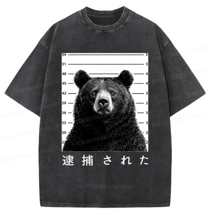 Tokyo-Tiger Arrested Bear Washed T-Shirt