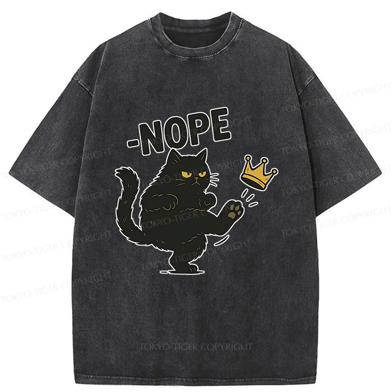 Tokyo-Tiger Cat Kicking The Crown Washed T-Shirt