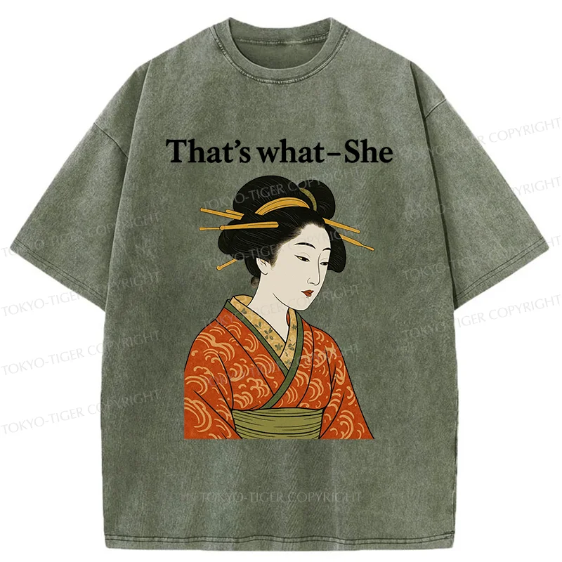 Tokyo-Tiger Geisha's Joke Washed T-Shirt
