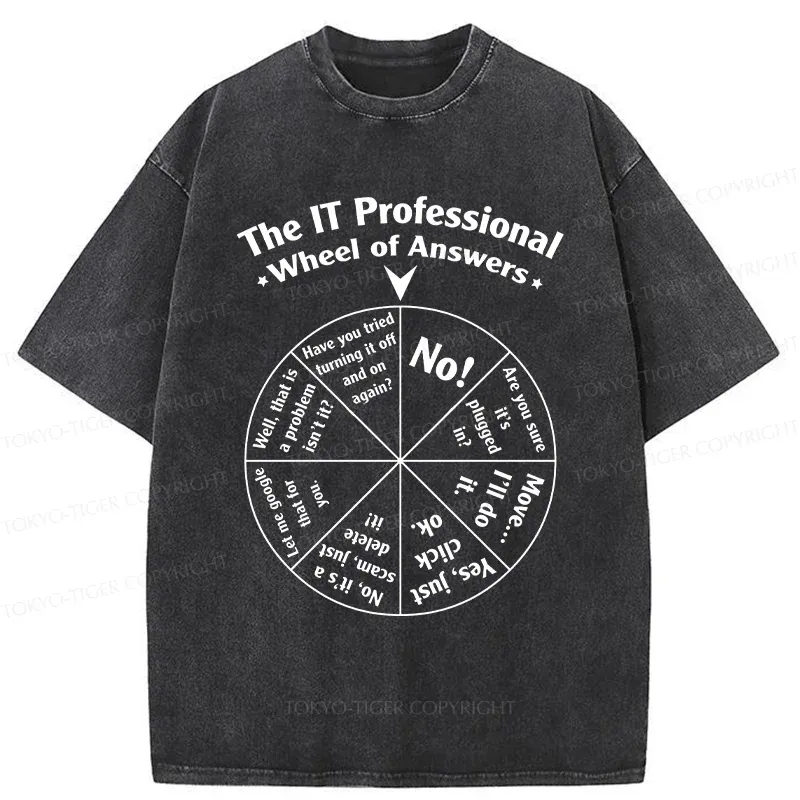 Tokyo-Tiger Answer Wheel Washed T-Shirt