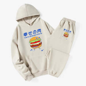 Image of Tokyo-Tiger Tokyo Burger Run Japanese Fleece Lined Hoodie Set