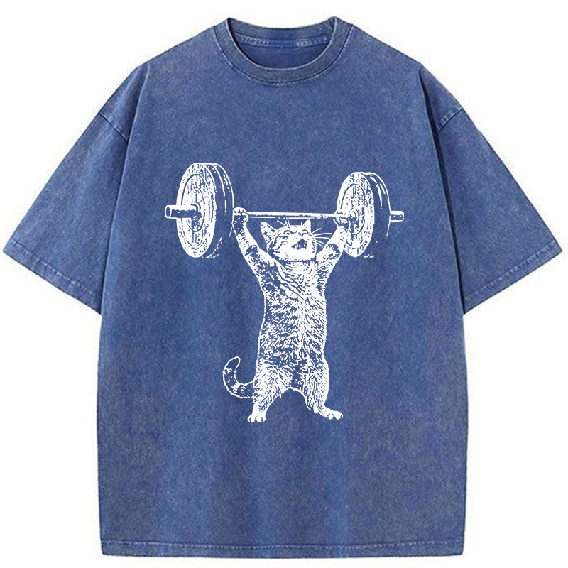 Tokyo-Tiger Kitten Workout Gym Funny Washed T-Shirt