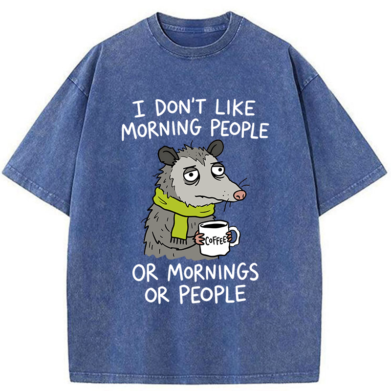 Tokyo-Tiger Opossums Hate Mornings Washed T-Shirt