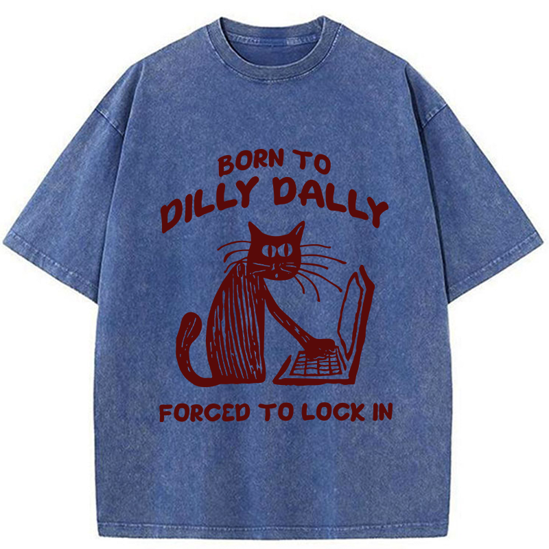 Tokyo-Tiger Born to Dilly Dally Cat Washed T-Shirt