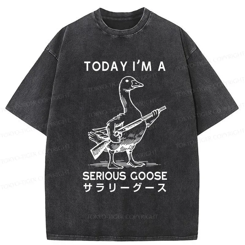 Tokyo-Tiger Serious Stupid Goose Washed T-Shirt