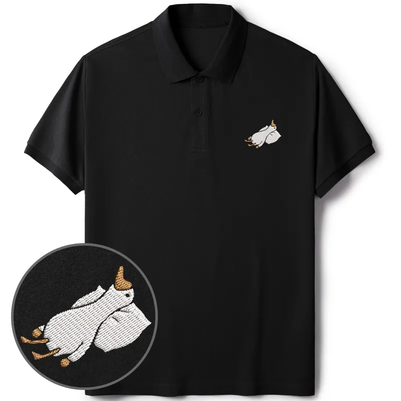 Tokyo-Tiger Sleeping Goose Embroidered Polo T-Shirt