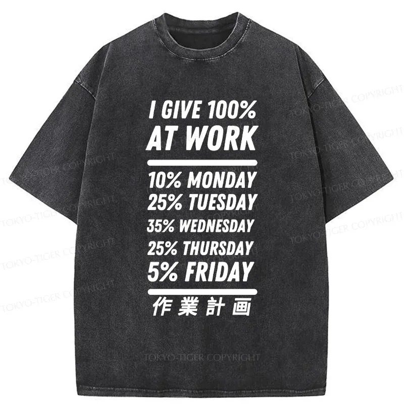 Tokyo-Tiger Work Plan Washed T-Shirt