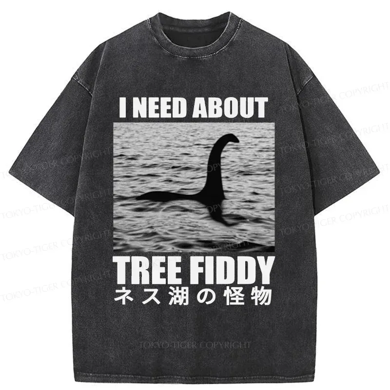 Tokyo-Tiger Loch Ness Monster Joke Washed T-Shirt