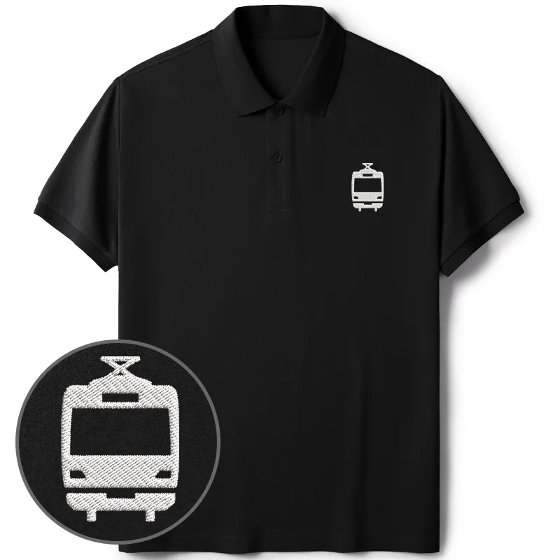 Tokyo-Tiger Japanese Train Embroidered Polo T-Shirt