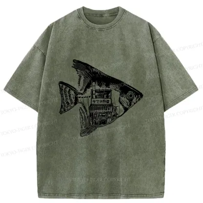 Tokyo-Tiger Grilled Fish Restaurant Washed T-Shirt