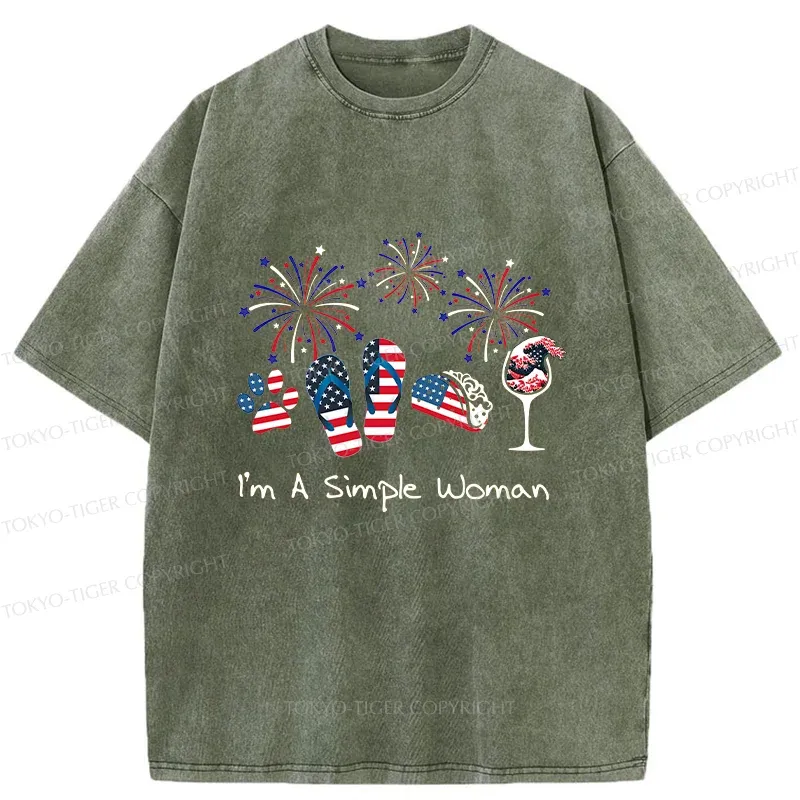 Tokyo-Tiger Celebrate Independence Day Washed T-Shirt