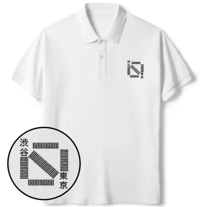 Tokyo-Tiger Shibuya Crossing Embroidered Polo T-Shirt