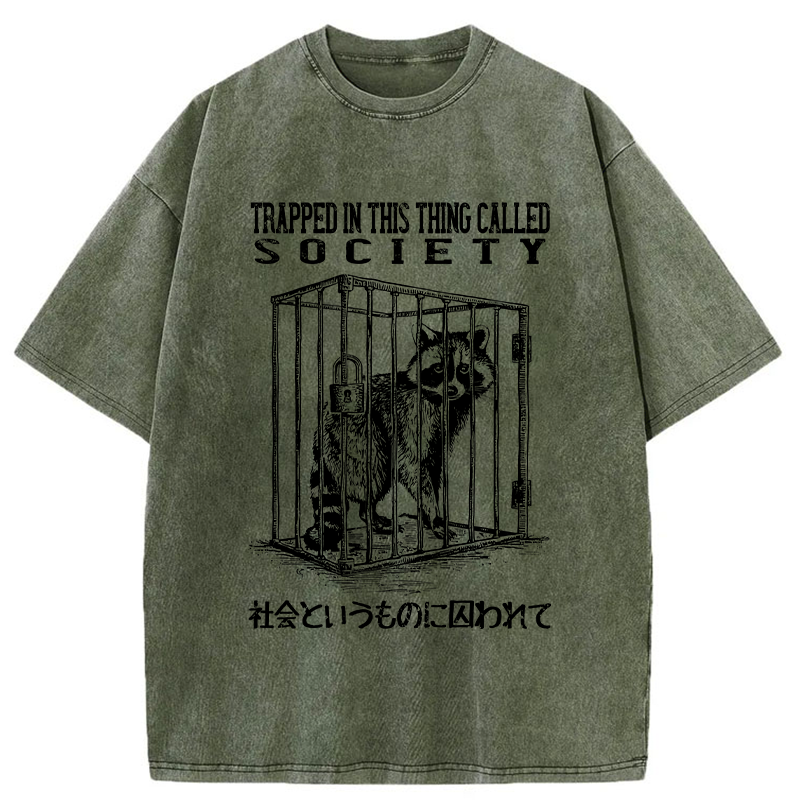 Tokyo-Tiger Trapped By Society Washed T-Shirt
