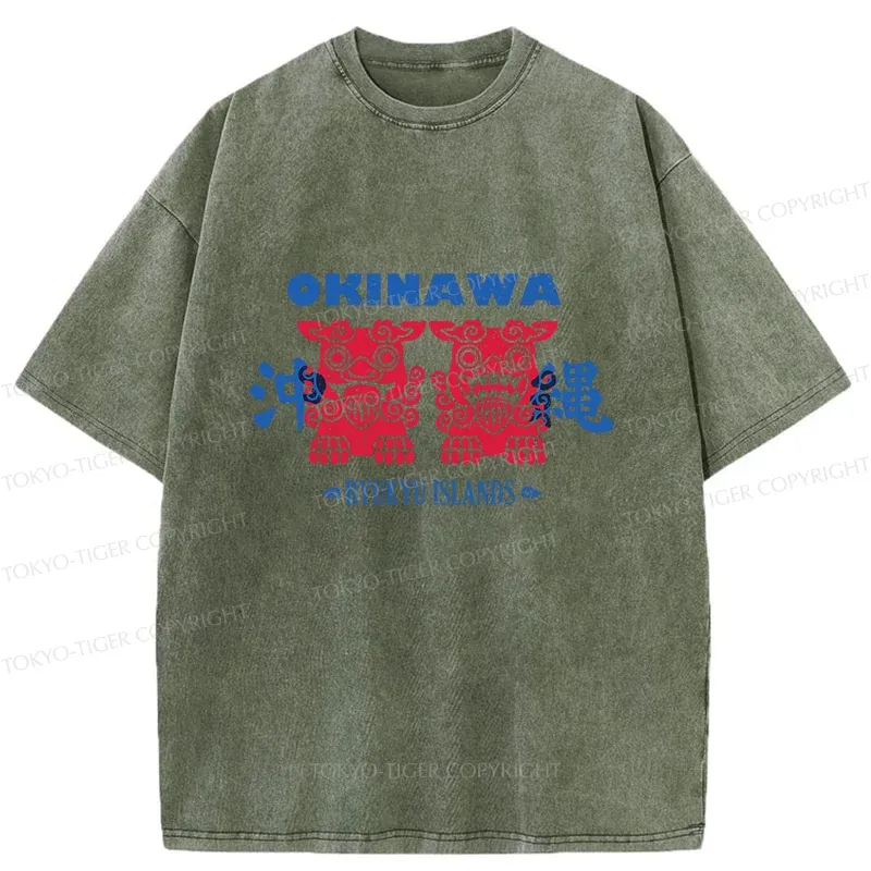 Tokyo-Tiger Okinawa Mascot Washed T-Shirt