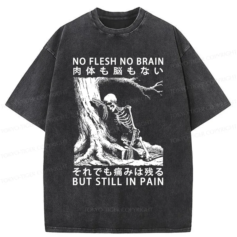 Tokyo-Tiger Painful Skeleton Washed T-Shirt