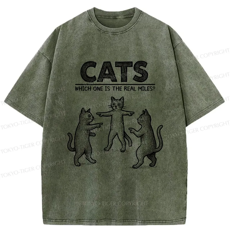 Tokyo-Tiger Which One Is The Real Miles? Washed T-Shirt