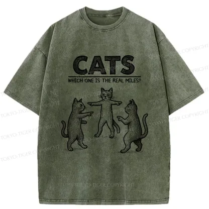 Tokyo-Tiger Which One Is The Real Miles? Washed T-Shirt