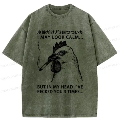 Tokyo-Tiger I May Look Calm Washed T-Shirt