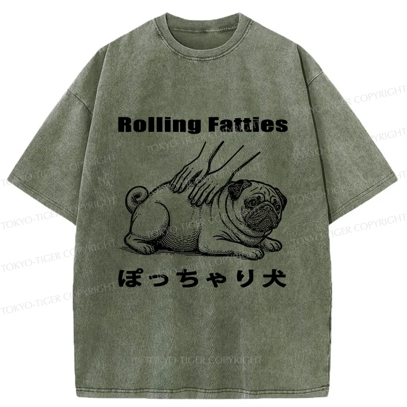 Tokyo-Tiger Chubby Dog Washed T-Shirt