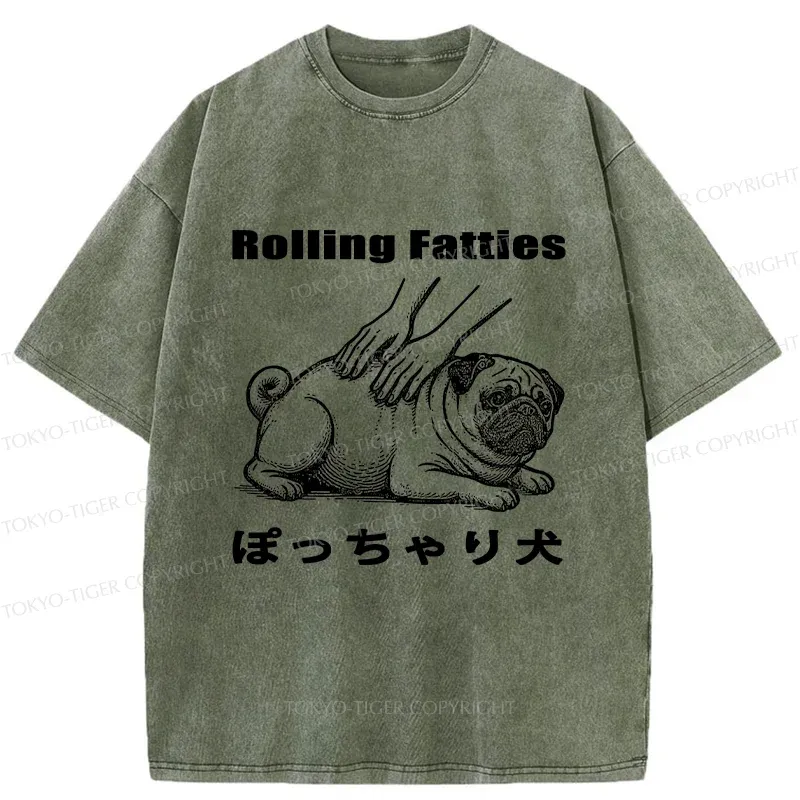 Tokyo-Tiger Chubby Dog Washed T-Shirt