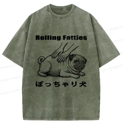 Tokyo-Tiger Chubby Dog Washed T-Shirt