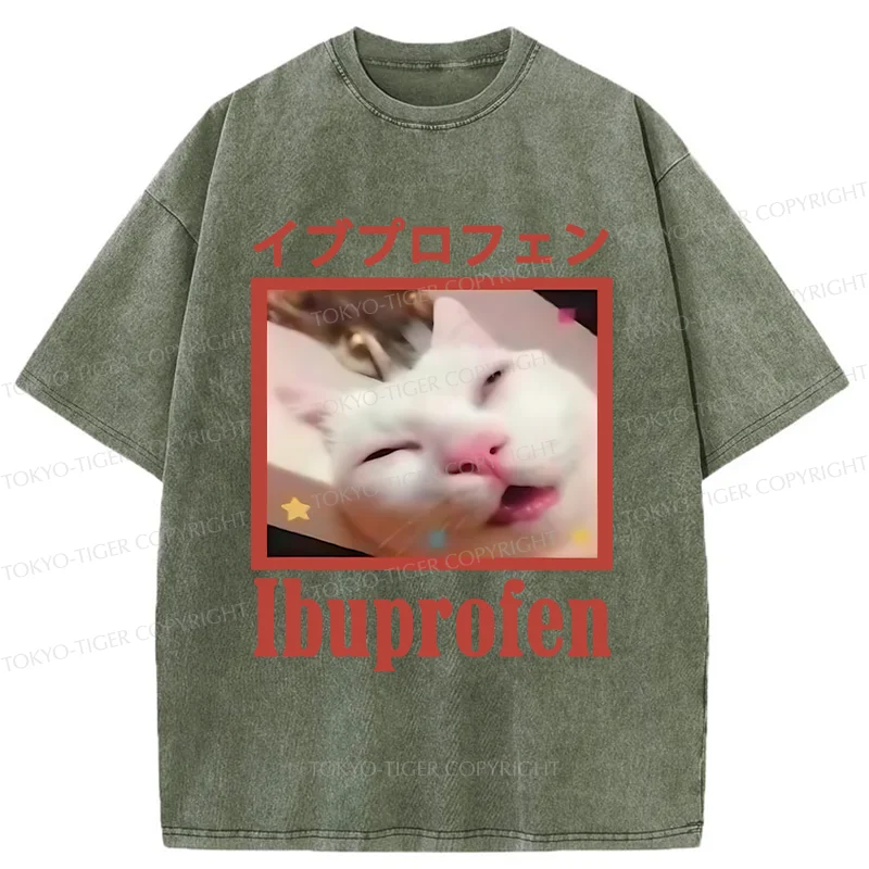 Tokyo-Tiger Cat Took Ibuprofen Washed T-Shirt