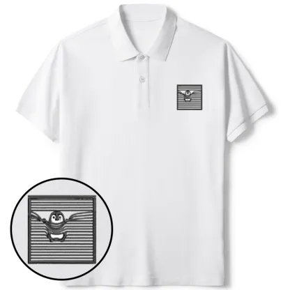 Tokyo-Tiger Kawaii Penguin Embroidered Polo T-Shirt