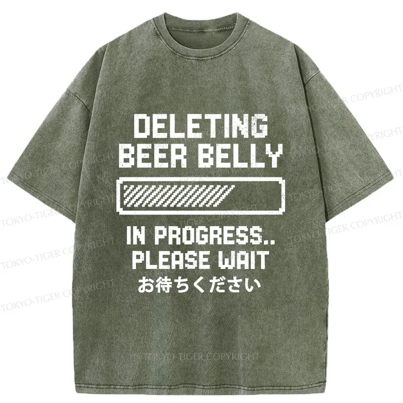 Tokyo-Tiger Removing Beer Delly Washed T-Shirt