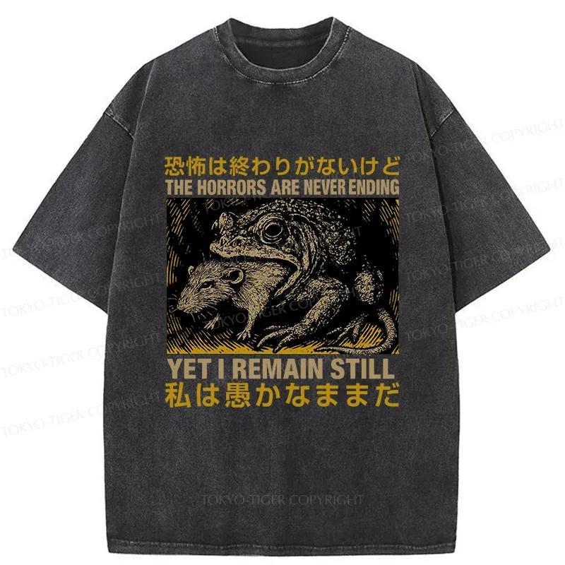 Tokyo-Tiger Frog Eat Mouse Washed T-Shirt