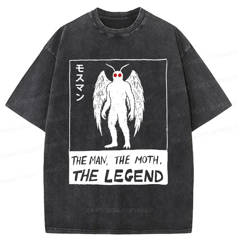 Tokyo-Tiger Funny Mothman Washed T-Shirt