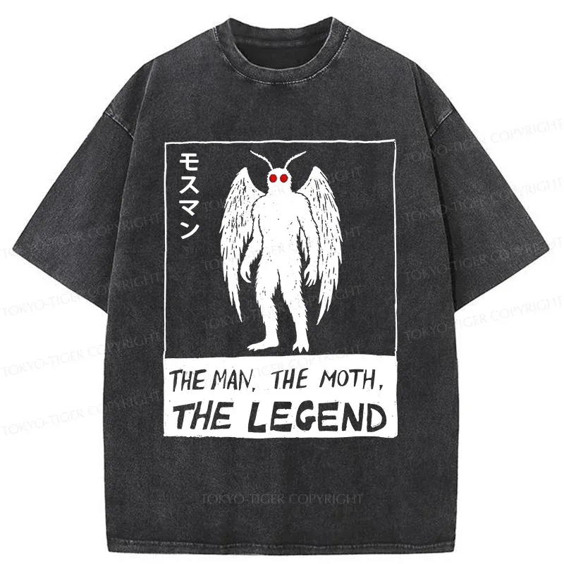 Tokyo-Tiger Funny Mothman Washed T-Shirt